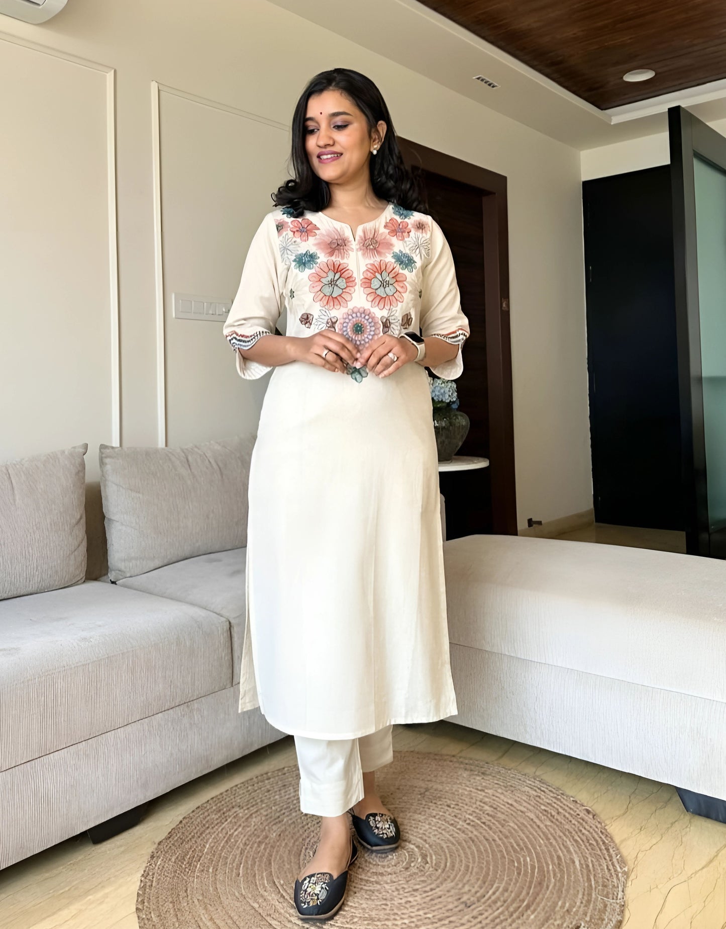 Khadi Minimalist Formal Kurta Set- Gulabi Paridhan