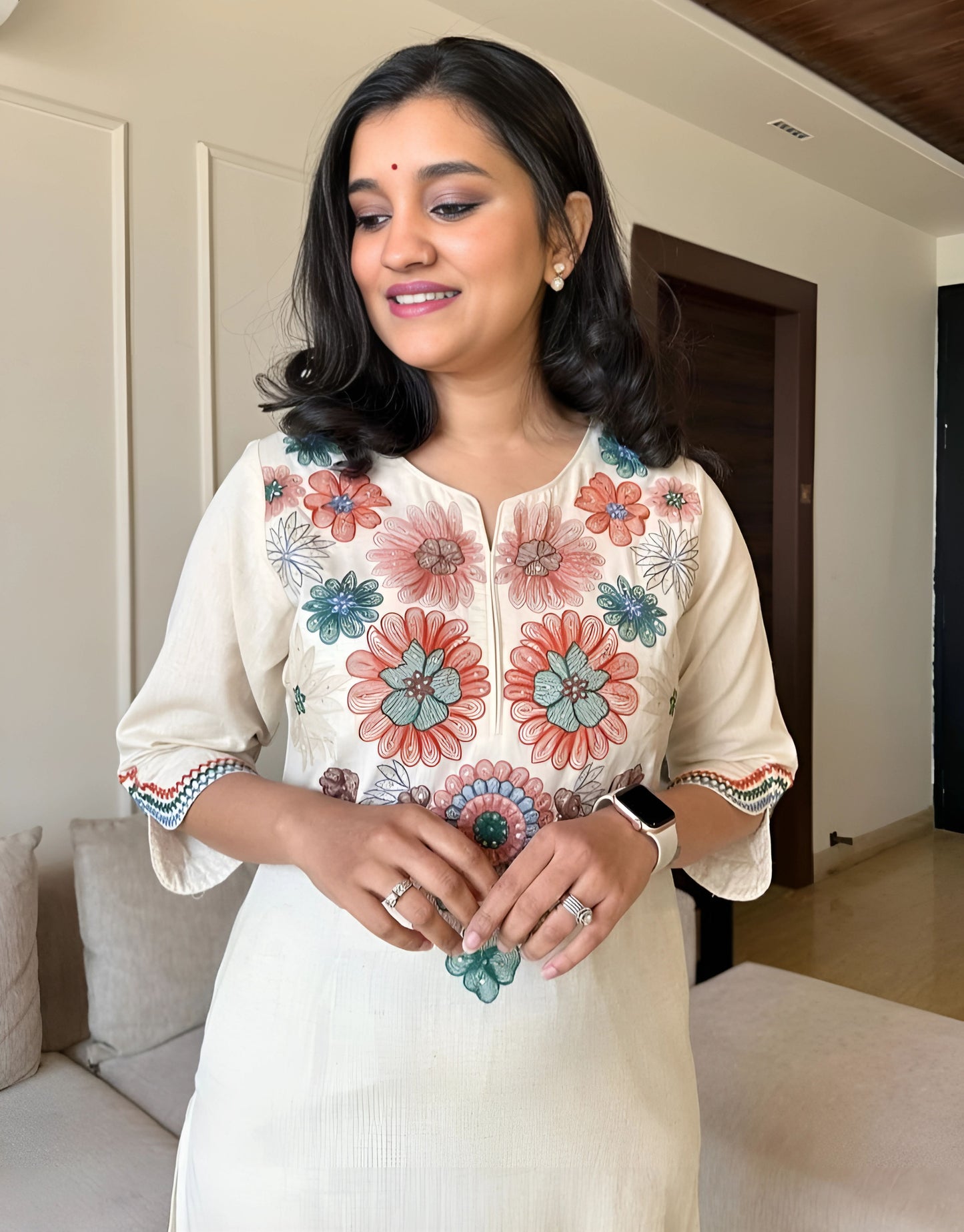 Khadi Minimalist Formal Kurta Set- Gulabi Paridhan