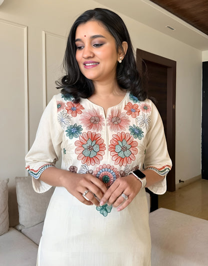 Khadi Minimalist Formal Kurta Set- Gulabi Paridhan