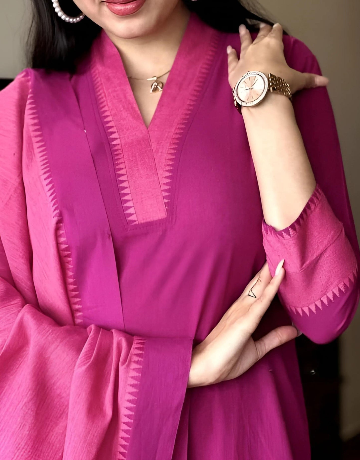 Kritika V-Neck South Cotton Kurti Set