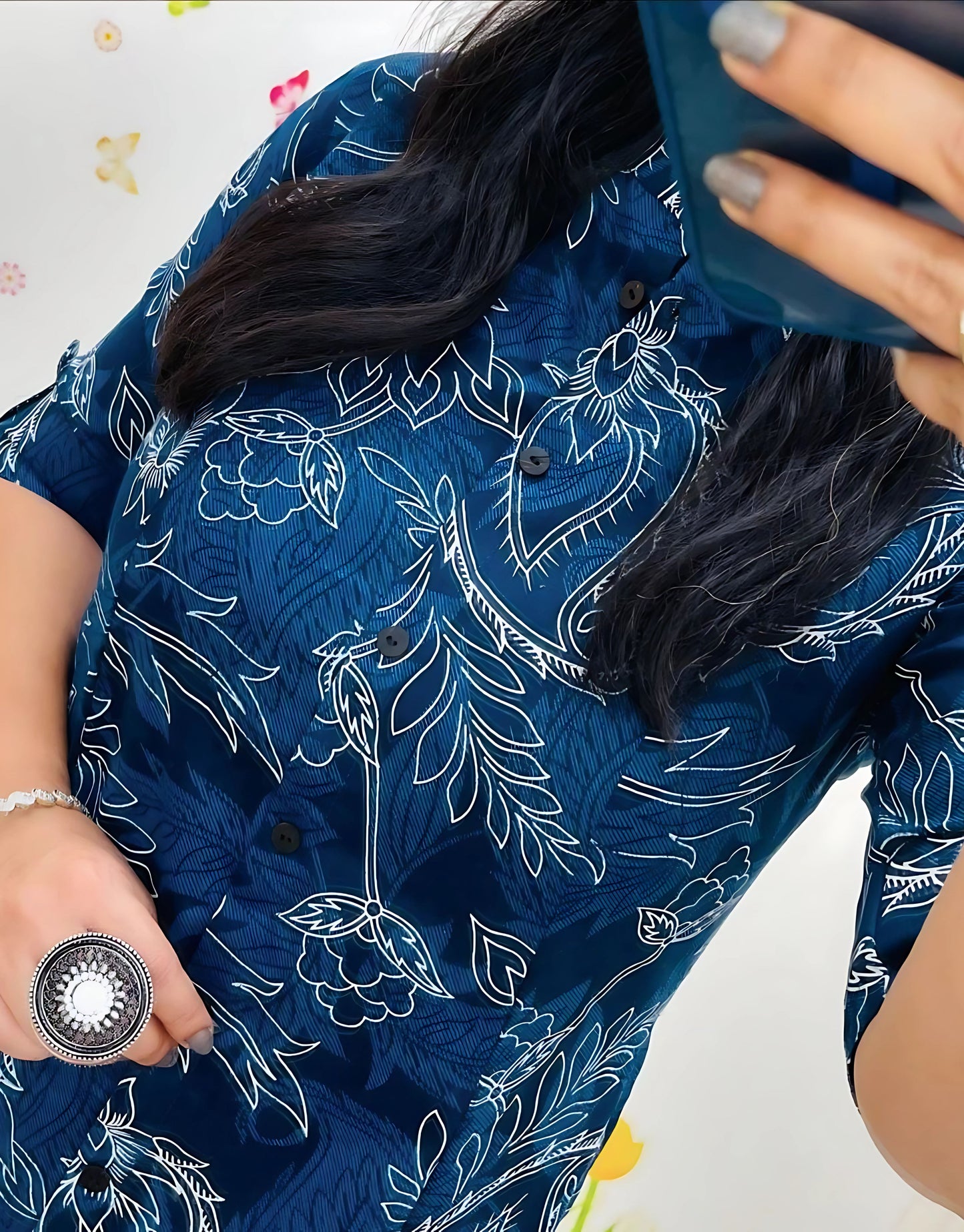 Indigo Diva Cotton Aline Kurti Set-Gulabi Paridhan