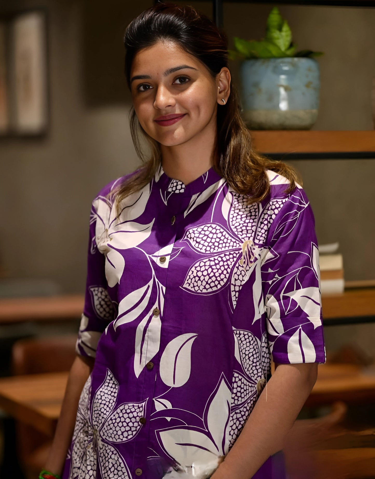 Purple Aura Cotton Aline Kurti Set- Gulabi Paridhan