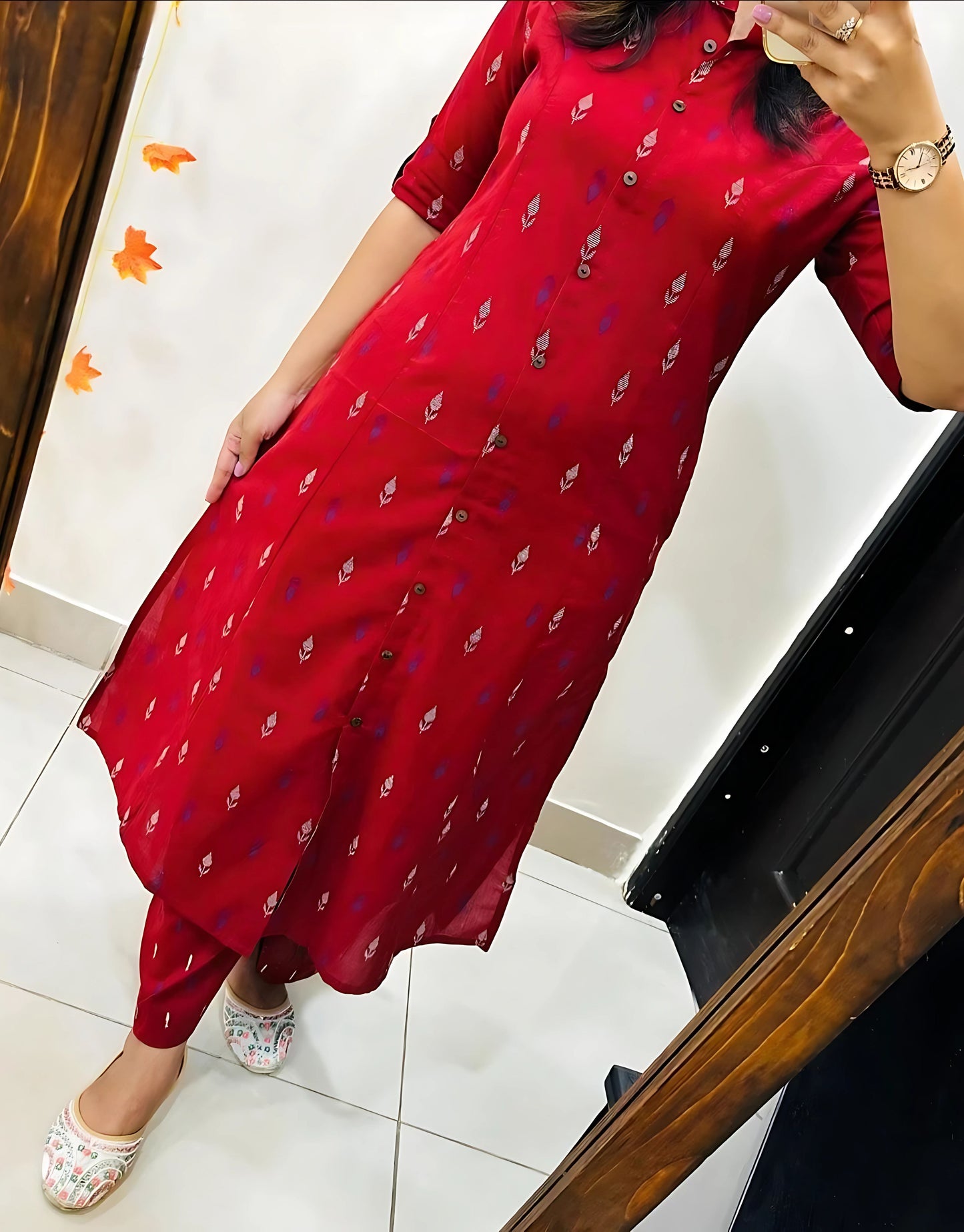 Ridhvi Printed Cotton Aline Kurtis -Gulabi Paridhan