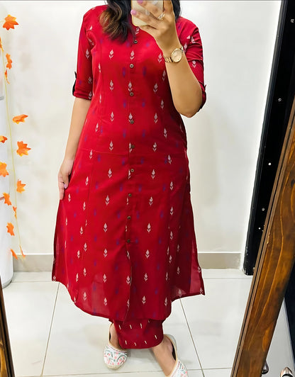 Ridhvi Printed Cotton Aline Kurtis -Gulabi Paridhan