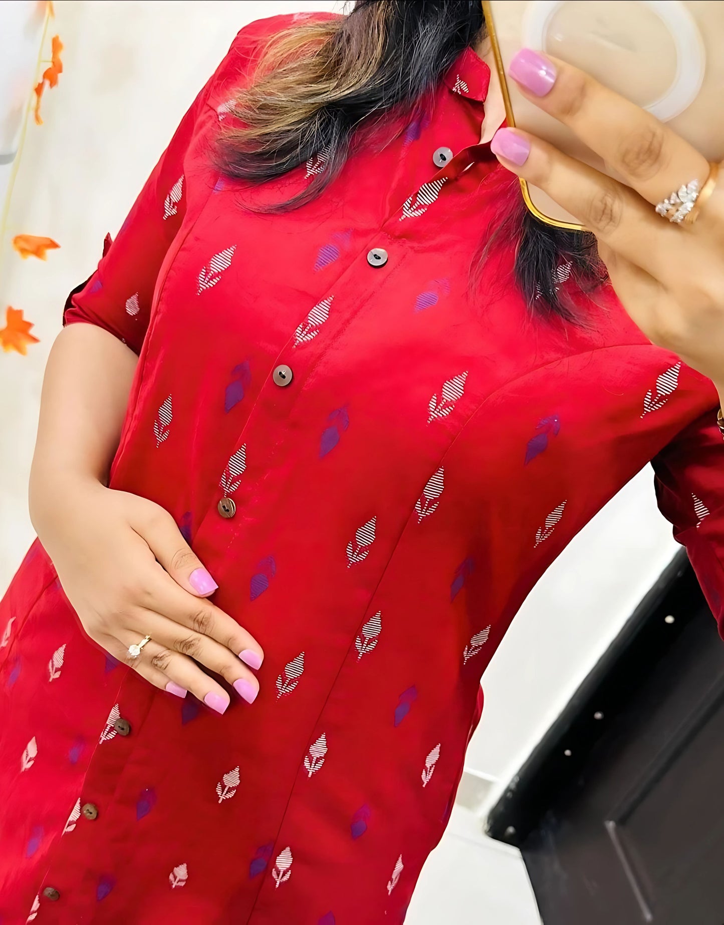 Ridhvi Printed Cotton Aline Kurtis -Gulabi Paridhan