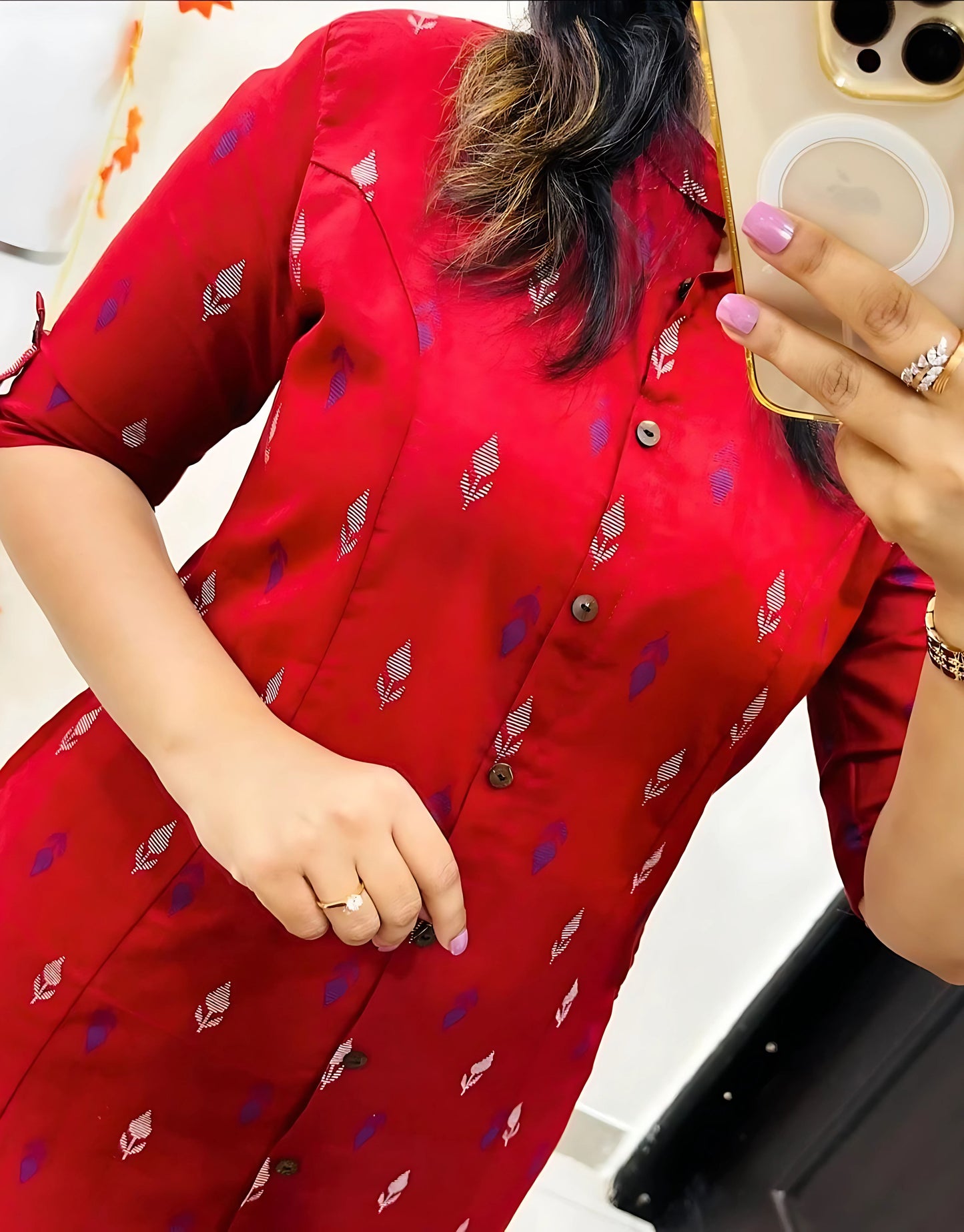 Ridhvi Printed Cotton Aline Kurtis -Gulabi Paridhan
