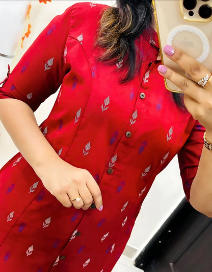 Ridhvi Printed Cotton Aline Kurtis -Gulabi Paridhan