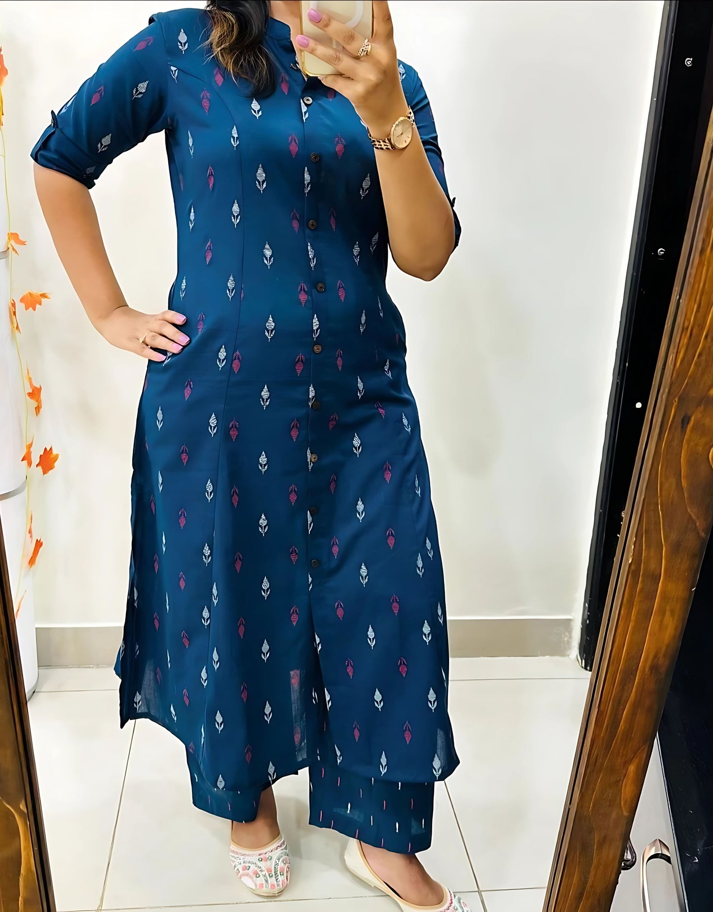 Ridhvi Printed Cotton Aline Kurtis -Gulabi Paridhan