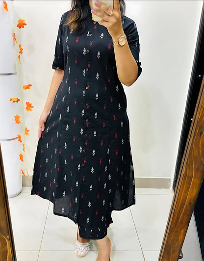 Ridhvi Printed Cotton Aline Kurtis -Gulabi Paridhan