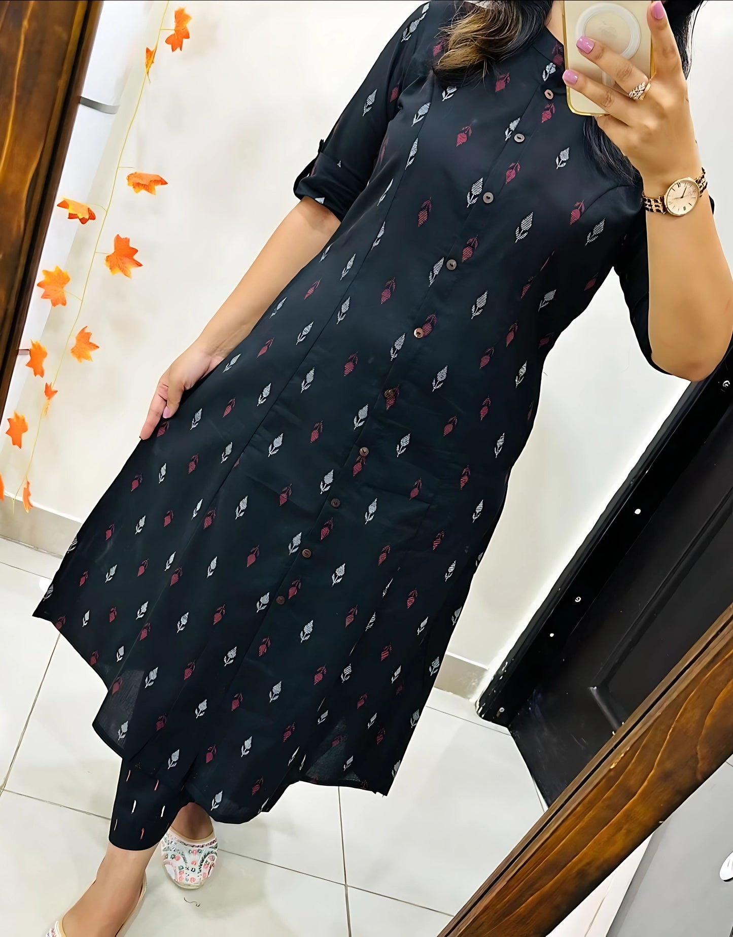 Ridhvi Printed Cotton Aline Kurtis -Gulabi Paridhan