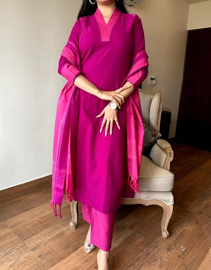 Kritika V-Neck South Cotton Kurti Set