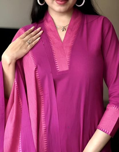 Kritika V-Neck South Cotton Kurti Set