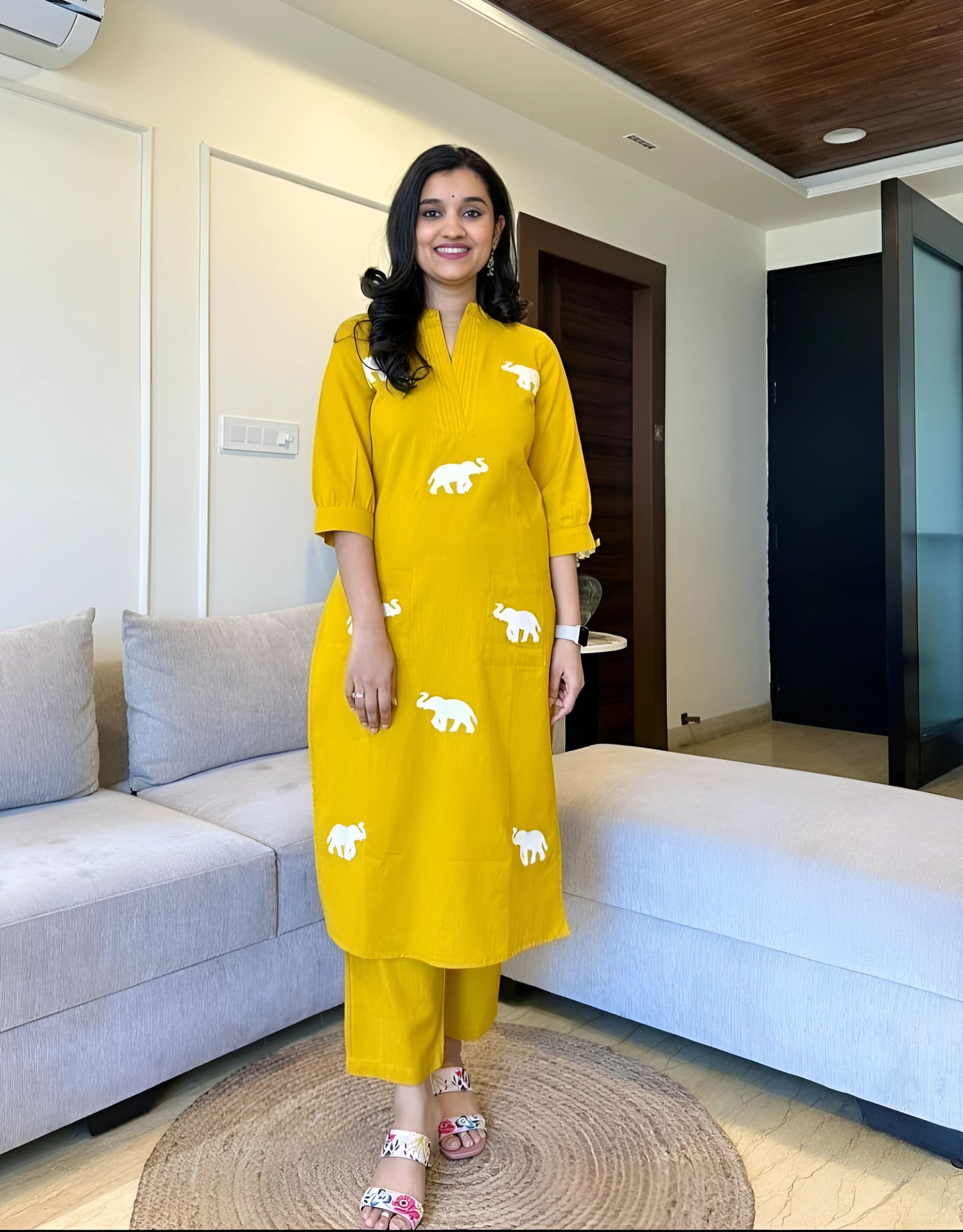 Khaadi Cotton Elephanta Coord Set- Gulabi Paridhan