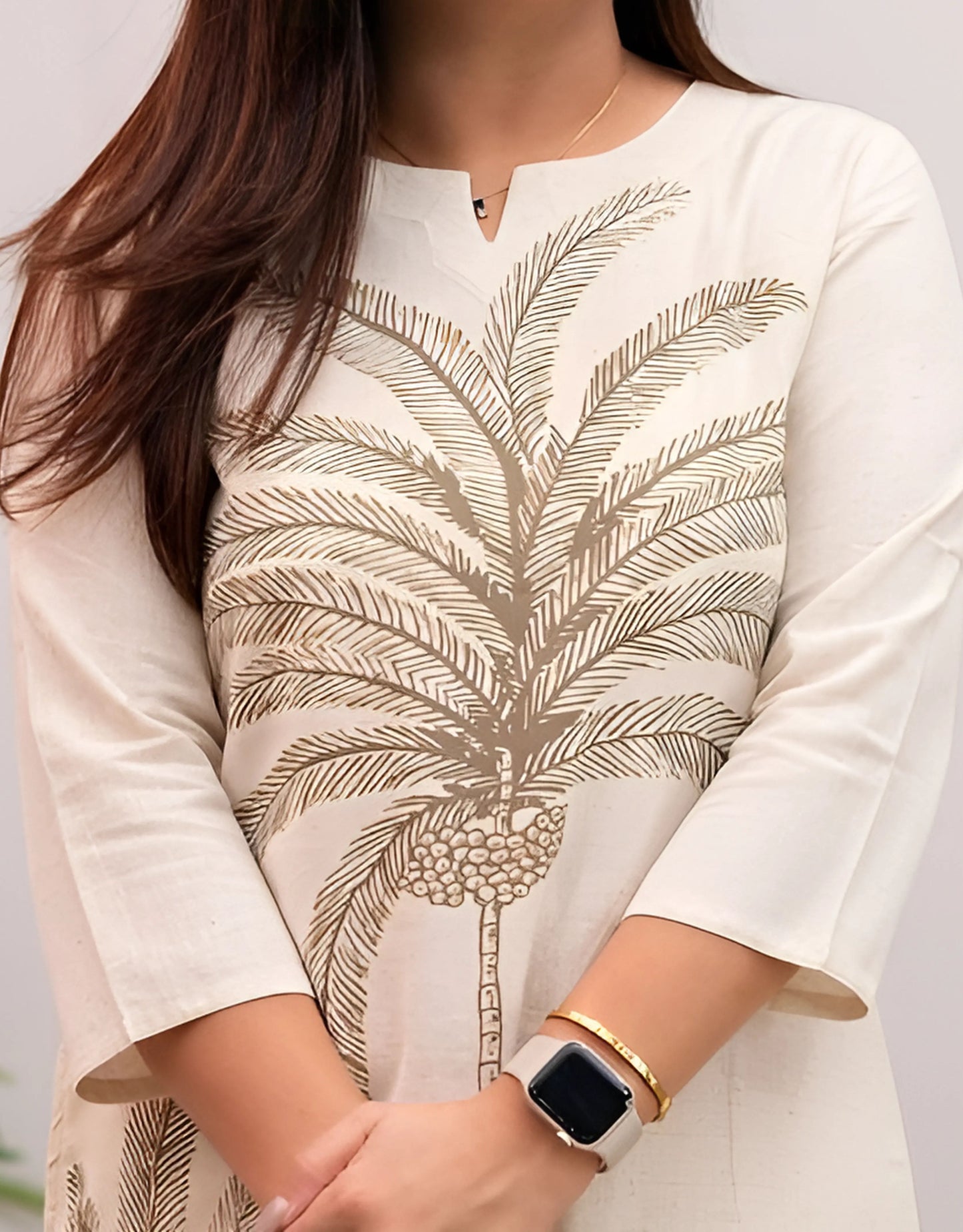 Floral Printed Aline Off White Kurta Set- Gulabi Paridhan