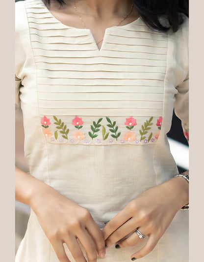 Geet's Chic Formal Khadi Kurta Set- Gulabi Paridhan