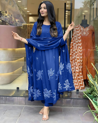 Ria Floral Designer Aline Kurta Set- Gulabi Paridhan
