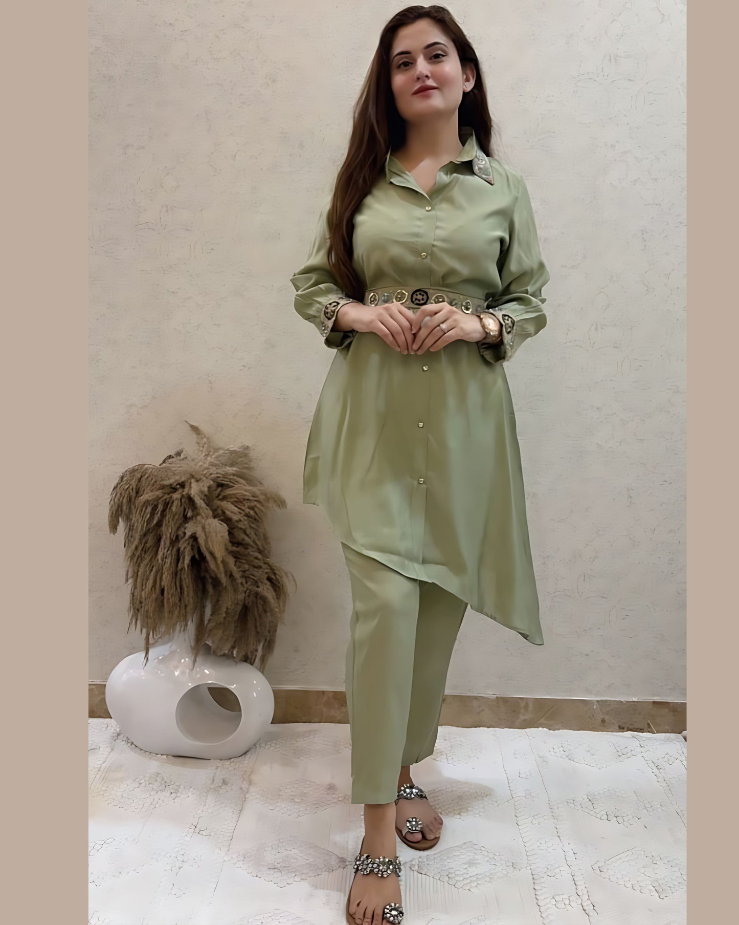 Shruti Indo Western Party Wear Coord Dress- Gulabi Paridhan