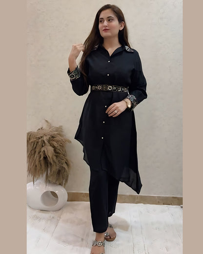 Shruti Indo Western Party Wear Coord Dress- Gulabi Paridhan