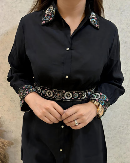 Shruti Indo Western Party Wear Coord Dress- Gulabi Paridhan