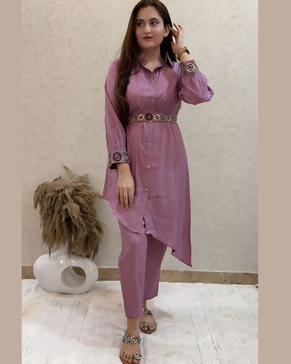 Shruti Indo Western Party Wear Coord Dress- Gulabi Paridhan