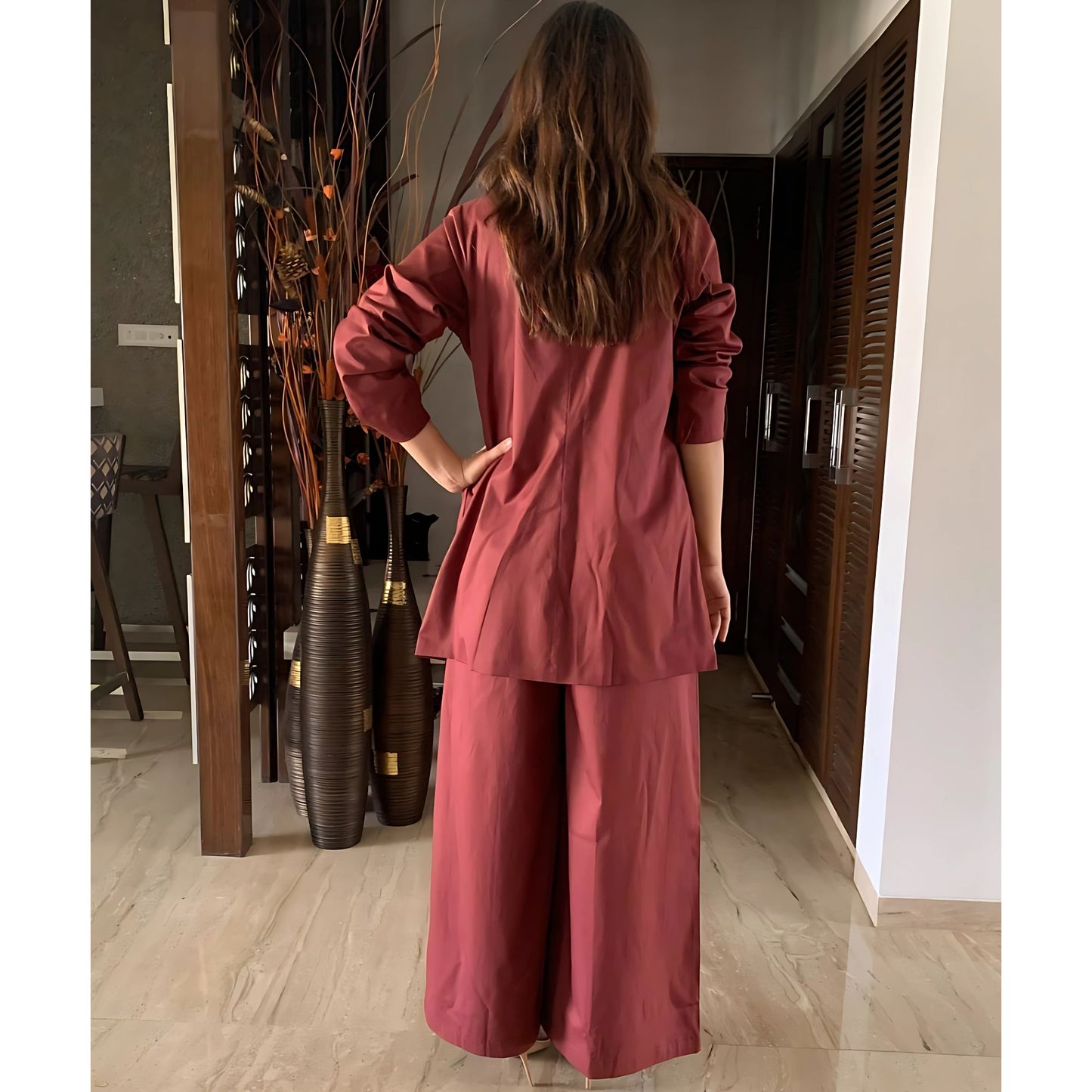 Boss Lady Waist Coat Pant Blazer Set- Gulabi Paridhan