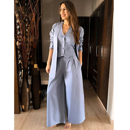 Boss Lady Waist Coat Pant Blazer Set- Gulabi Paridhan