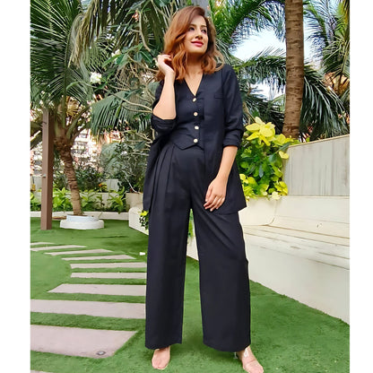 Boss Lady Waist Coat Pant Blazer Set- Gulabi Paridhan