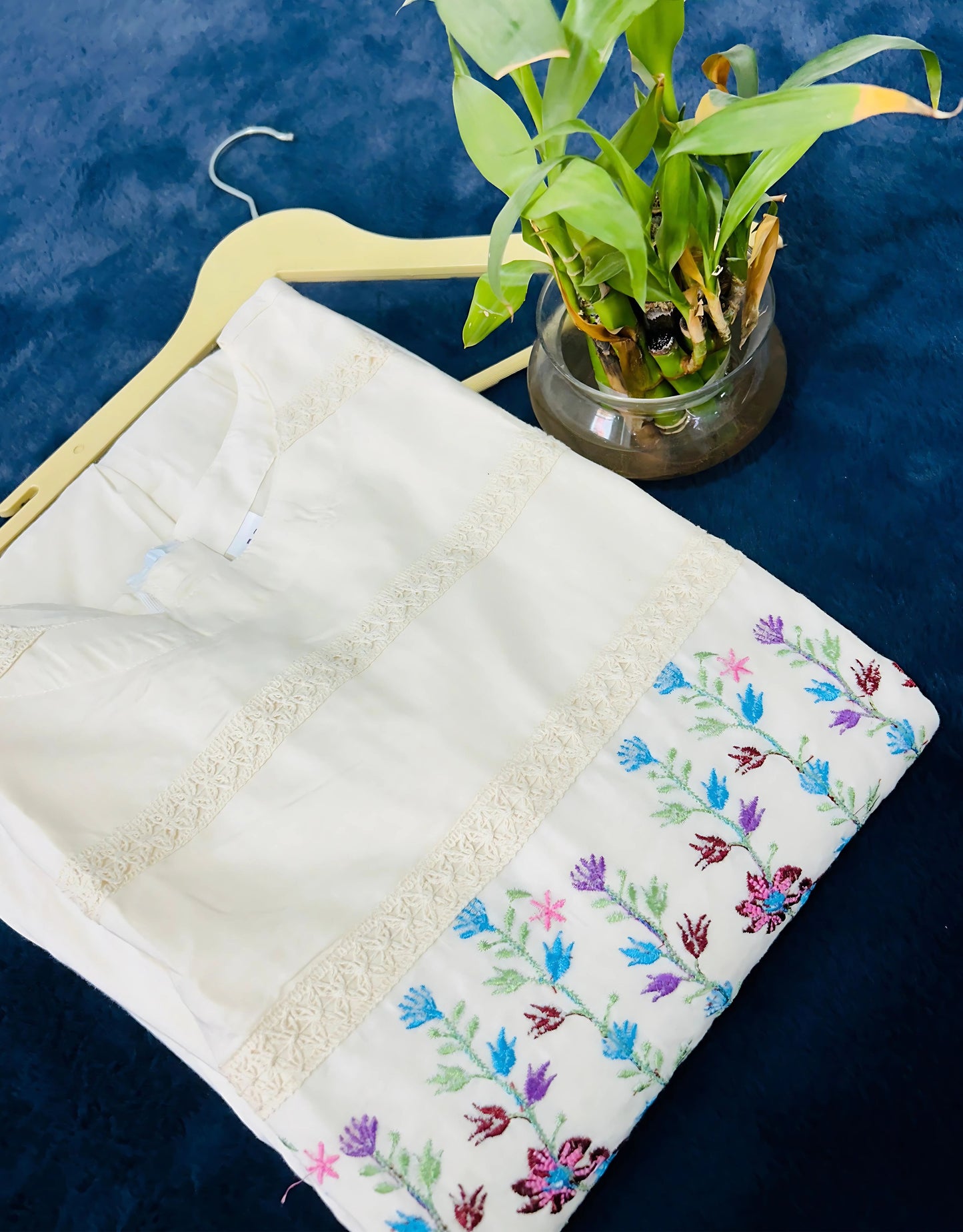 Floral Embroidered Midi Dress- Gulabi Paridhan