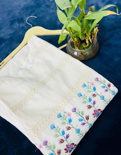 Floral Embroidered Midi Dress- Gulabi Paridhan
