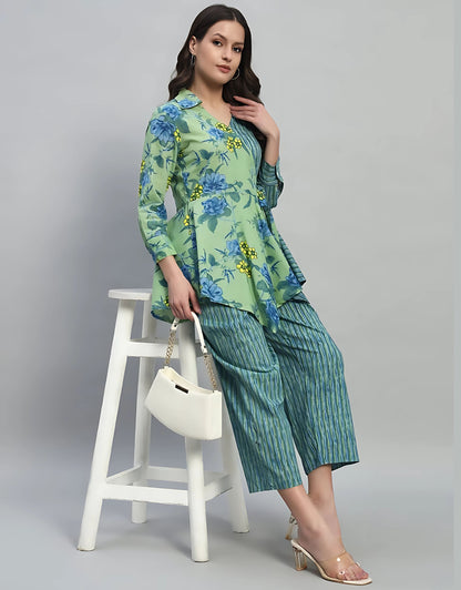 Stylish Top and Pant Coord Set - Gulabi Paridhan