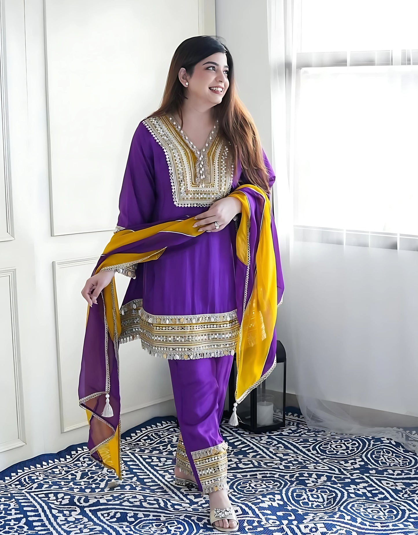 Wedding Special Heavy Gota Work Suit Set- Gulabi Paridhan