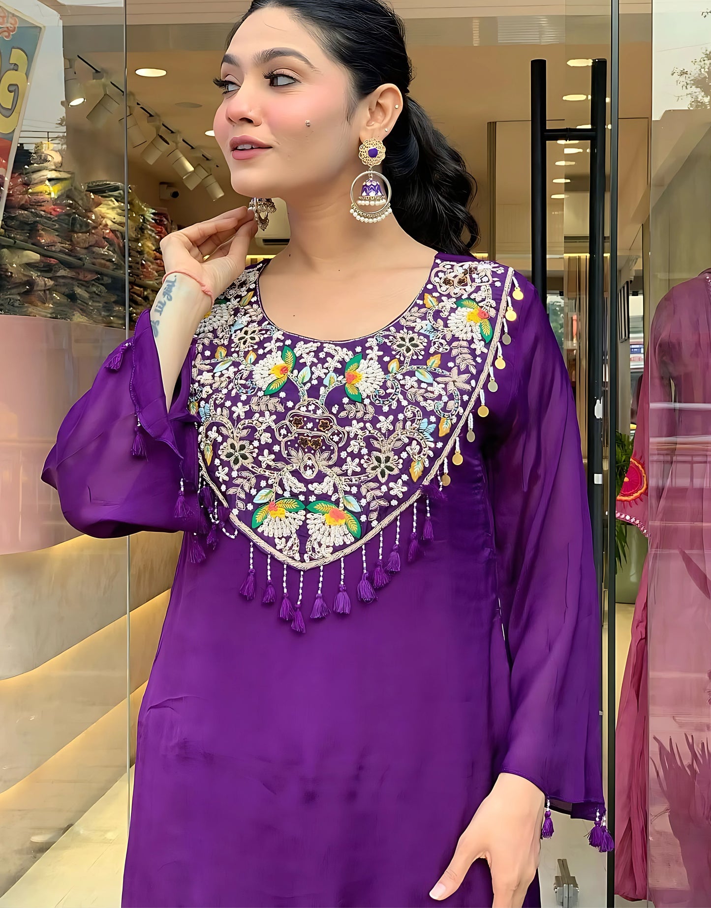 Purple Gorgeous Indo Western Dress- Gulabi Paridhan