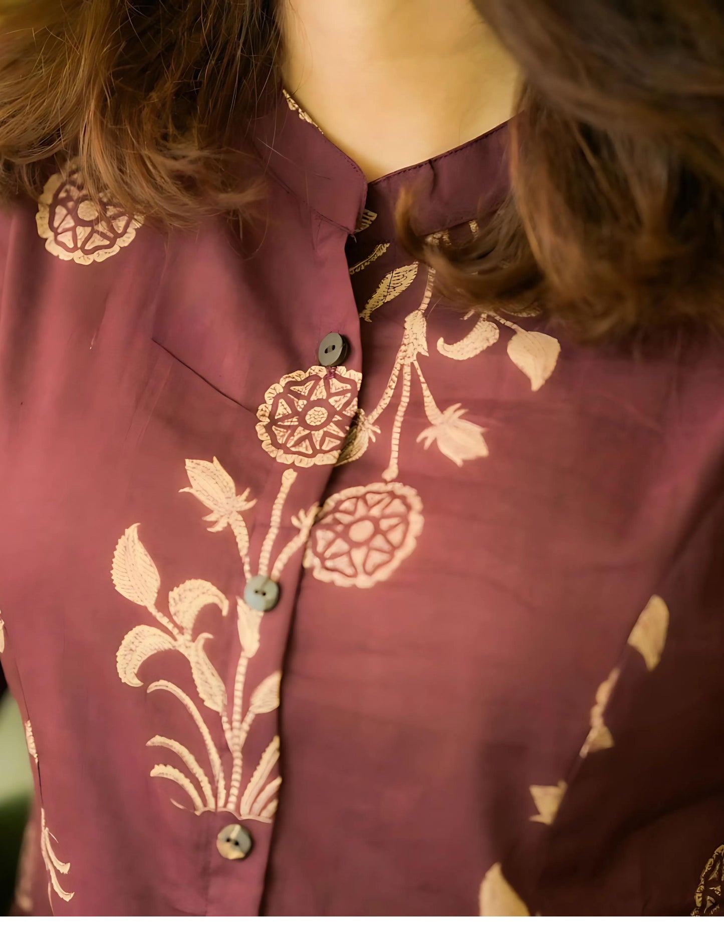 Charvi Blockprint Aline Kurti Coord Set- Gulabi Paridhan
